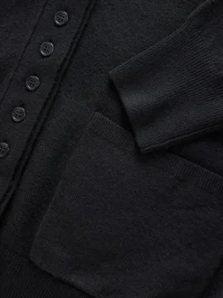 Black Supersoft V-Neck Cardigan With Pockets
