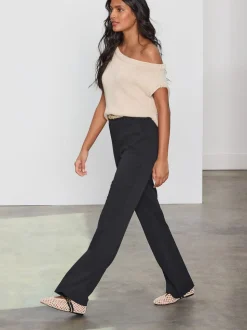 Black Tailored Bootcut Trousers
