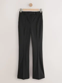 Black Tailored Bootcut Trousers With Wool