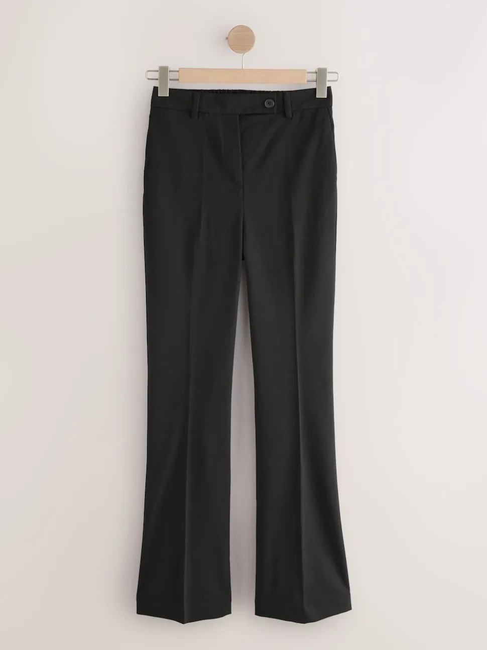 Black Tailored Bootcut Trousers With Wool