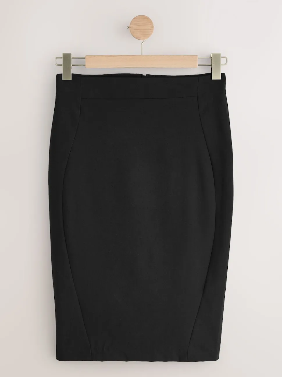 Black Tailored Pencil Skirt With Wool