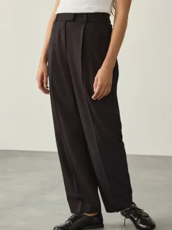Black Tailored Tapered Trousers