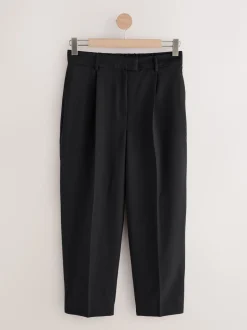 Black Tailored Tapered Trousers