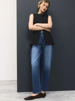 Black Tailored Waistcoat With Wool
