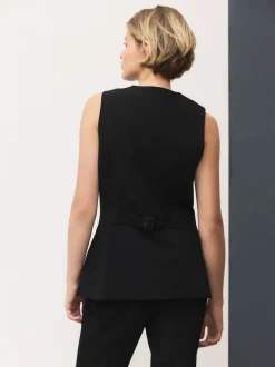 Black Tailored Waistcoat With Wool
