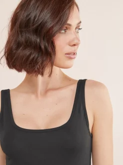 Black Thick Strap Vest