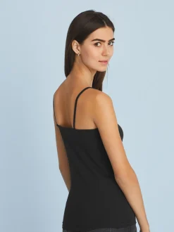 Black Thin Strap Vest