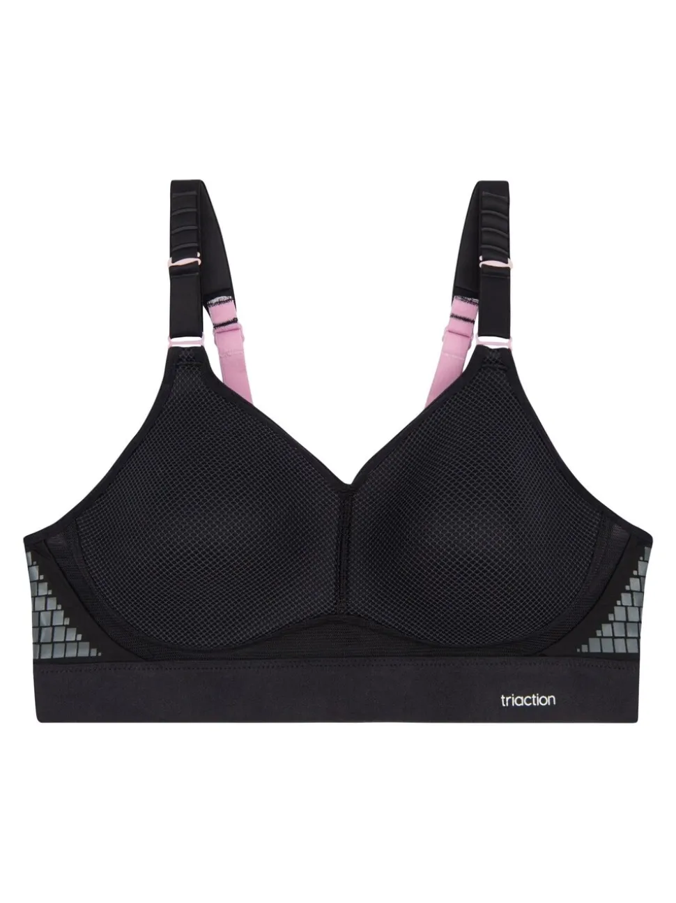 Black Triaction Hybrid Lite Padded Sports Bra