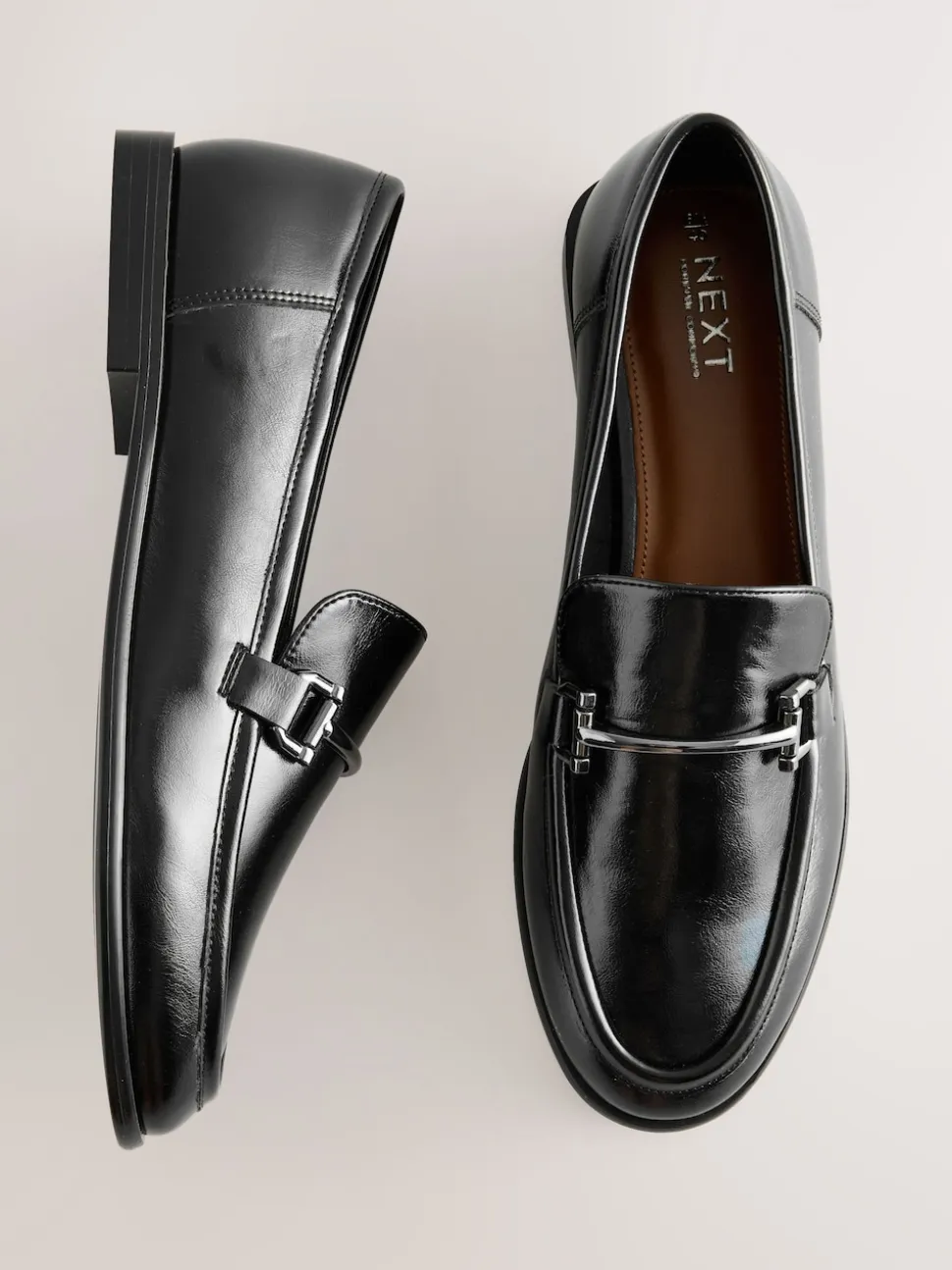 Black Trim Round Toe Loafers