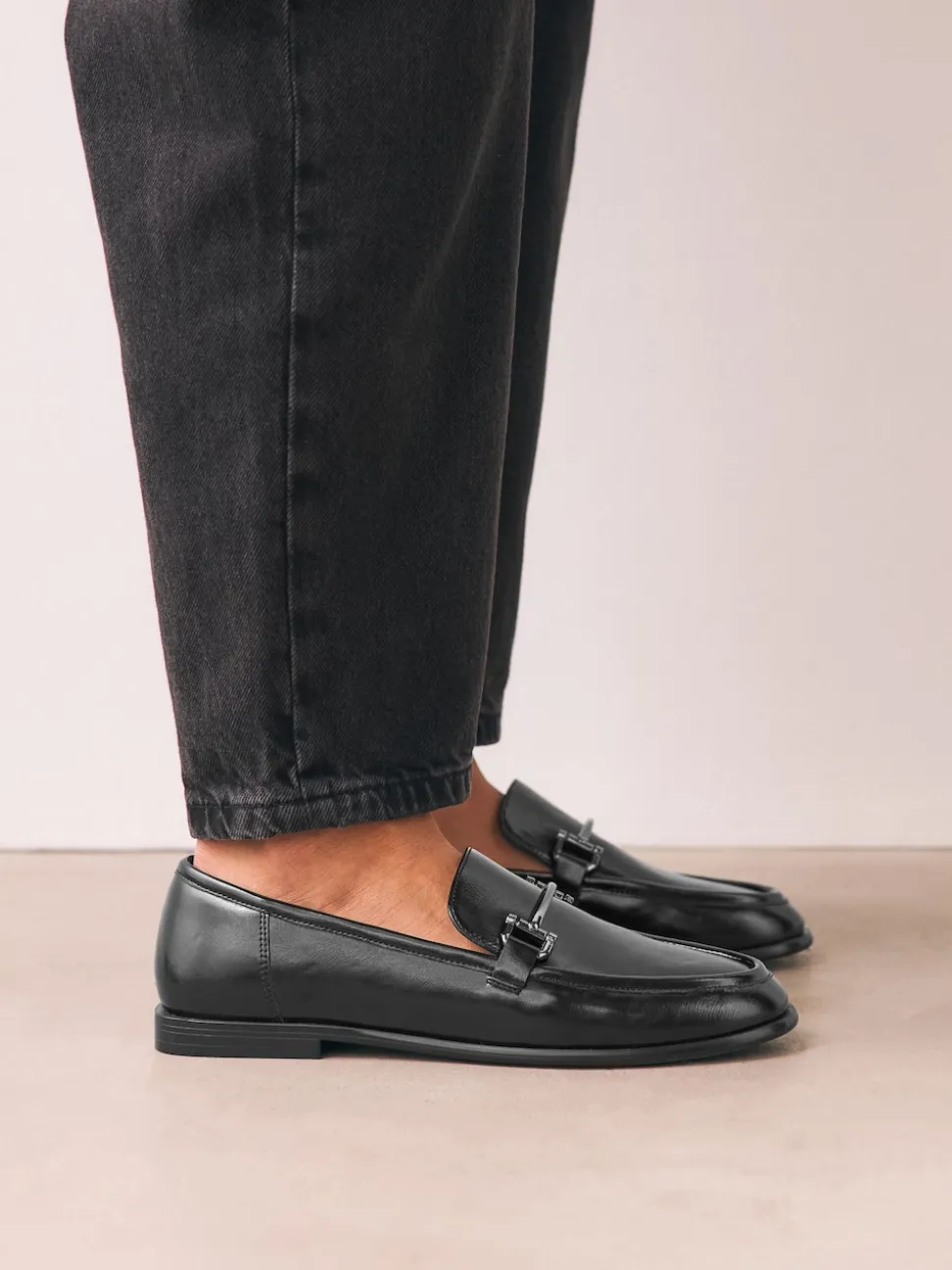 Black Trim Round Toe Loafers