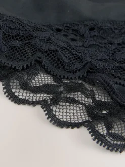 Black Ultimate Comfort Lace Back High Leg Knickers