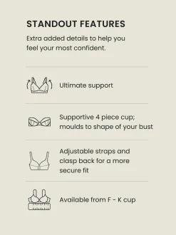 Black Ultimate Support F-K Underwired Bikini Top