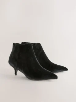 Black Velvet Forever Comfort® Kitten Heel Ankle Boots