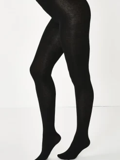 Black Warm Handle Knitted Tights 2 Pack