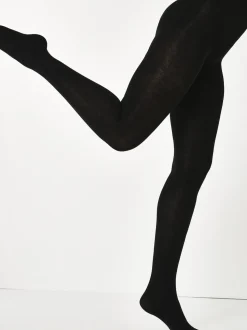 Black Warm Handle Knitted Tights 2 Pack
