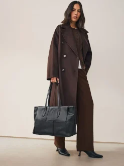 Black Weave Shoulder Bag