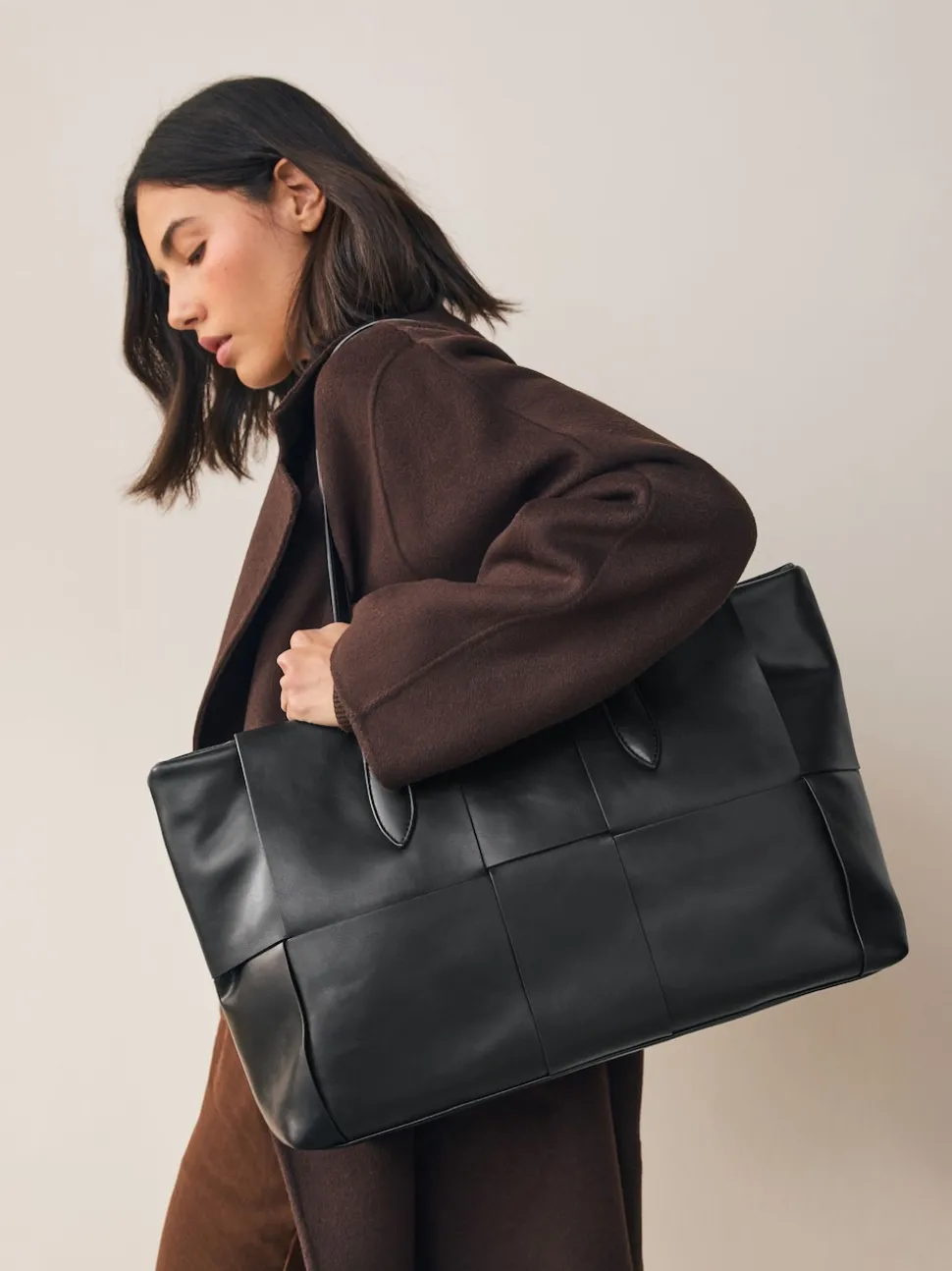Black Weave Shoulder Bag