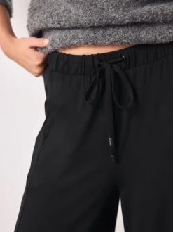 Black Wide Leg Jersey Joggers