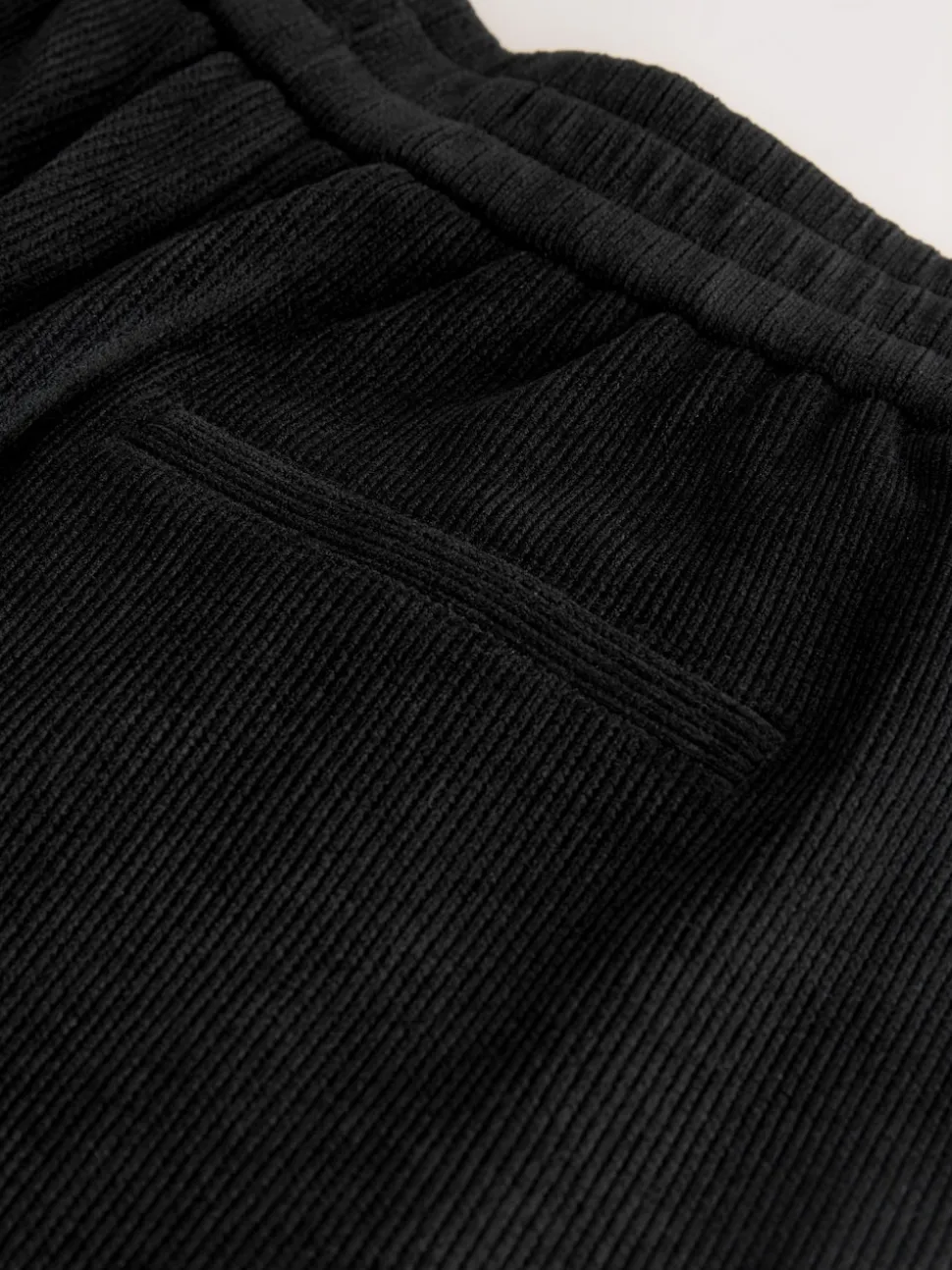 Black Wide Leg Soft Cord Trousers