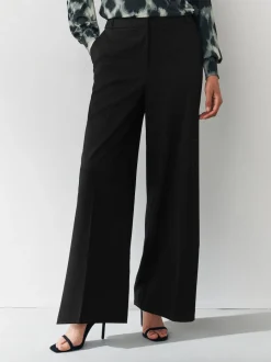 Black Wide Leg Tailored Trousers