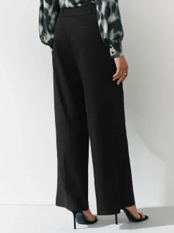 Black Wide Leg Tailored Trousers
