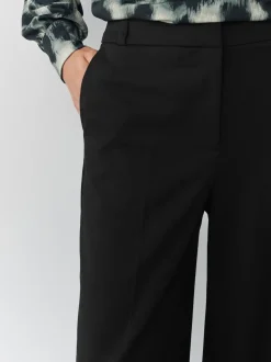 Black Wide Leg Tailored Trousers