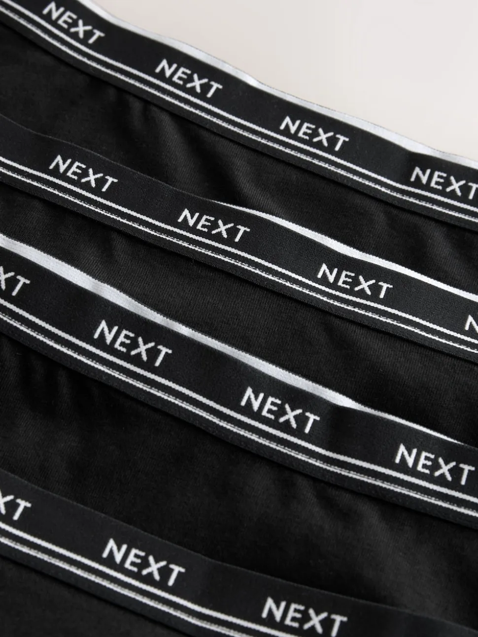 Black with Black Logo High Rise High Leg Cotton Logo Knickers 4 Pack