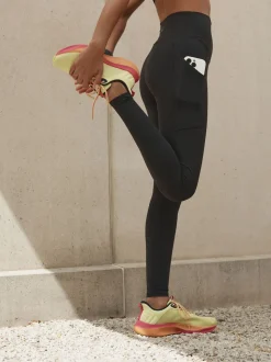 Black with Pocket Active Sports Dry Tech Sculpting Leggings