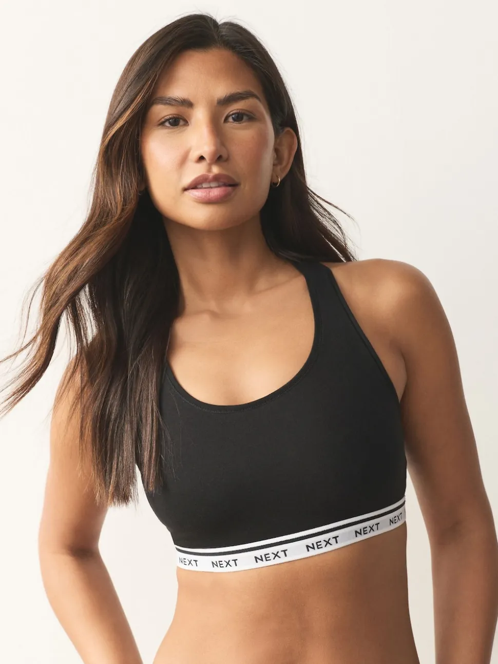 Black/Black/Grey/White Ultimate Comfort Cotton Logo Crop Bras 4 Pack