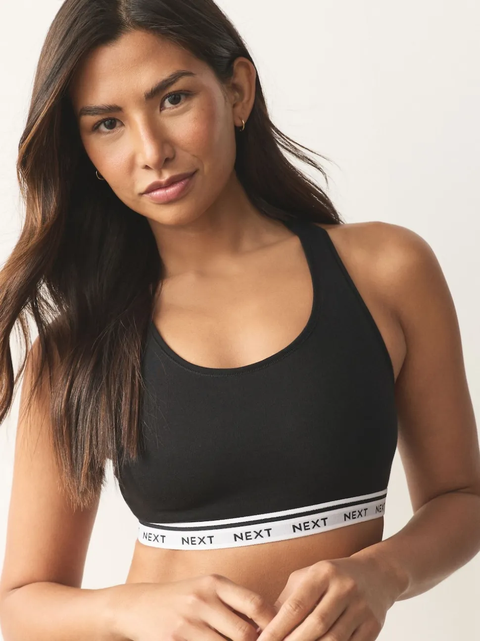 Black/Black/Grey/White Ultimate Comfort Cotton Logo Crop Bras 4 Pack