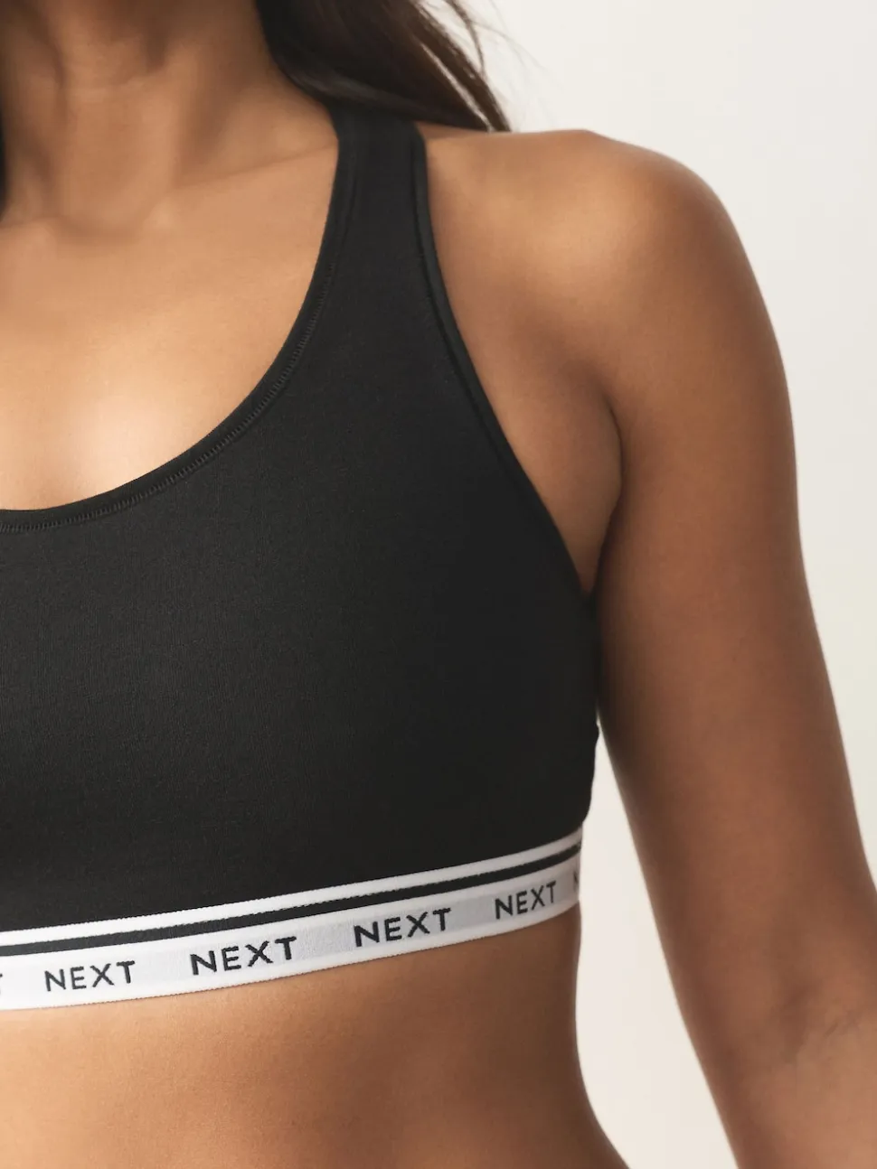 Black/Black/Grey/White Ultimate Comfort Cotton Logo Crop Bras 4 Pack