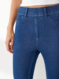 Black/Blue Full Length Jersey Denim Leggings 2 Pack