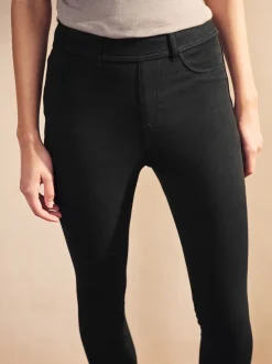 Black/Blue Full Length Jersey Denim Leggings 2 Pack