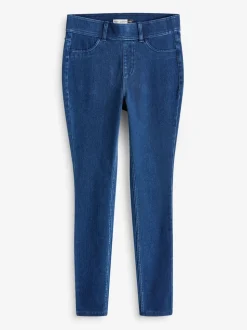 Black/Blue Full Length Jersey Denim Leggings 2 Pack