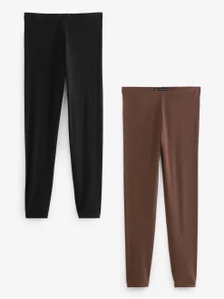 Black/Brown Full Length Leggings 2 Pack