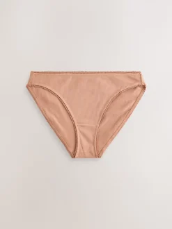 Black/Caramel Nude/Praline Nude High Rise High Leg Cotton Rib Knickers 3 Pack