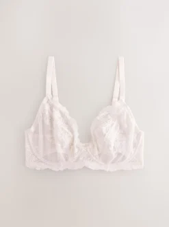 Black/Cream Non Pad Plunge DD+ Lace Bras 2 Pack