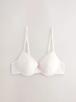 Black/Cream Pad Plunge Embroidered Bras 2 Pack