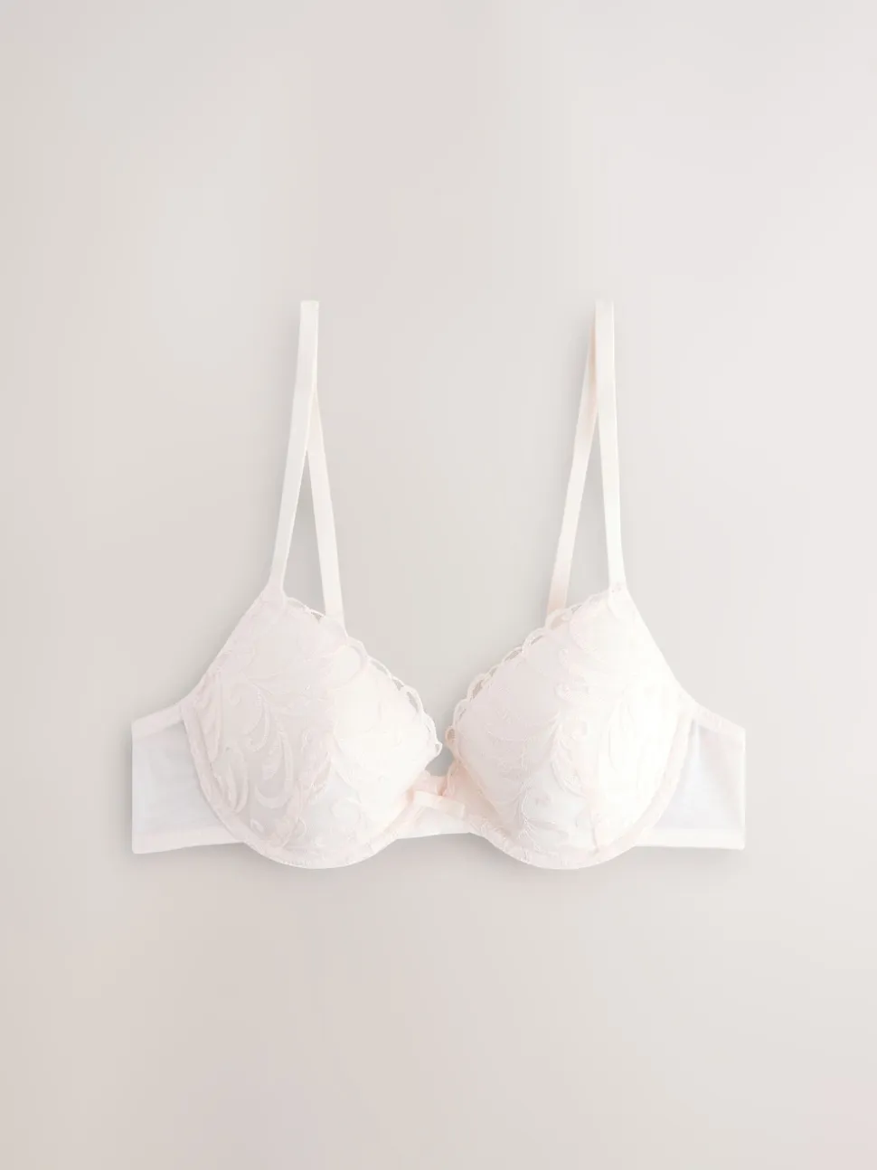 Black/Cream Pad Plunge Embroidered Bras 2 Pack