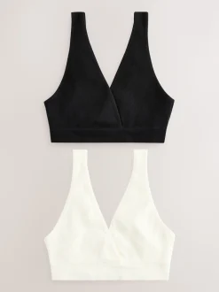 Black/Cream Seamless Non Wire Nursing Ultimate Comfort Bras 2 Pack
