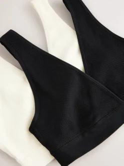 Black/Cream Seamless Non Wire Nursing Ultimate Comfort Bras 2 Pack