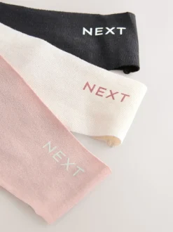 Black/Cream/Pink Thong Cotton Blend No VPL Knickers 7 Pack