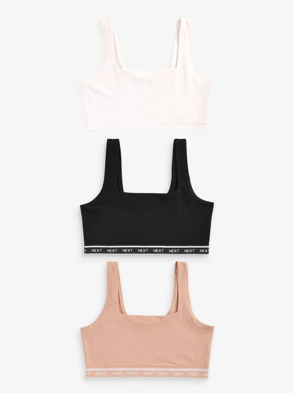 Black/Cream/Praline Nude 3 Pack Ultimate Comfort Crop Tops