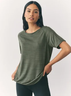 Black/Green Active Crew Neck Lightweight Short Sleeve T-Shirts 2 Pack