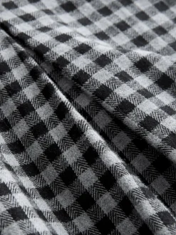 Black/Grey Gingham Midi Kilt Skirt