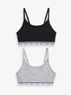 Black/Grey Maternity Nursing Crop Ultimate Comfort Tops 2 Pack