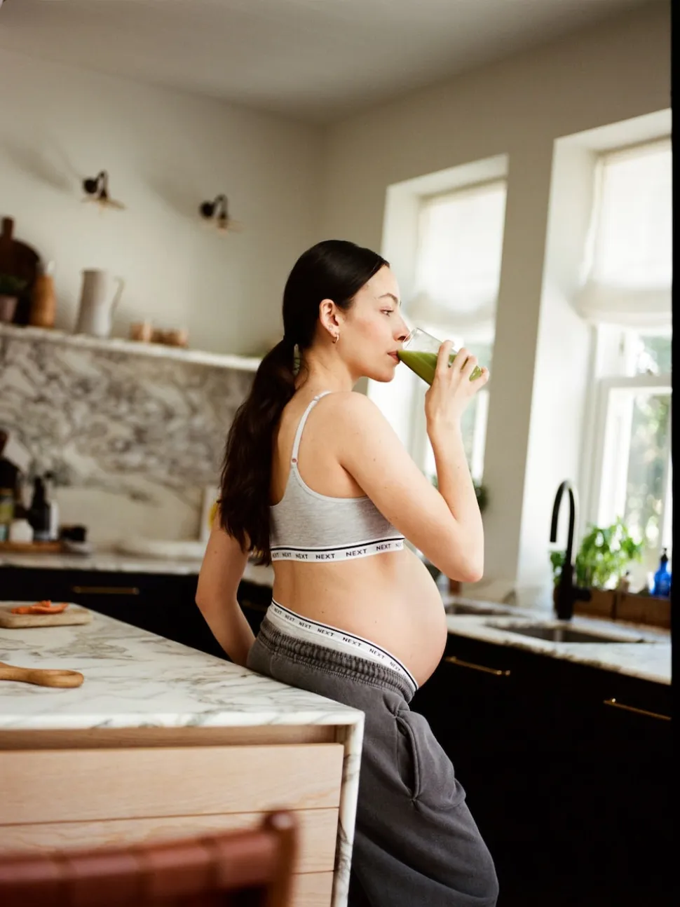 Black/Grey Maternity Nursing Crop Ultimate Comfort Tops 2 Pack