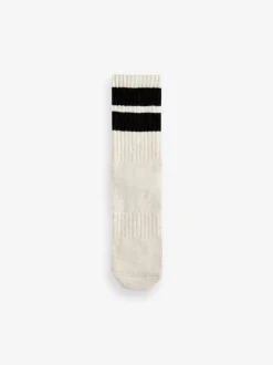 Black/Grey Stripe Cushion Sole Ribbed Sport Ankle Socks 3 Pack With Arch Support