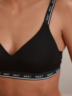 Black/Grey Ultimate Comfort Cotton Non Wired Padded Bras 2 Pack