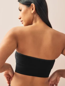 Black/Light Pink Seamless Bandeau Ultimate Comfort Bras 2 Pack